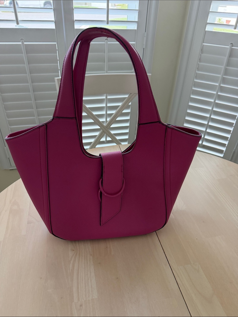 Kate Landry Fuchsia Tote with Ring Strap